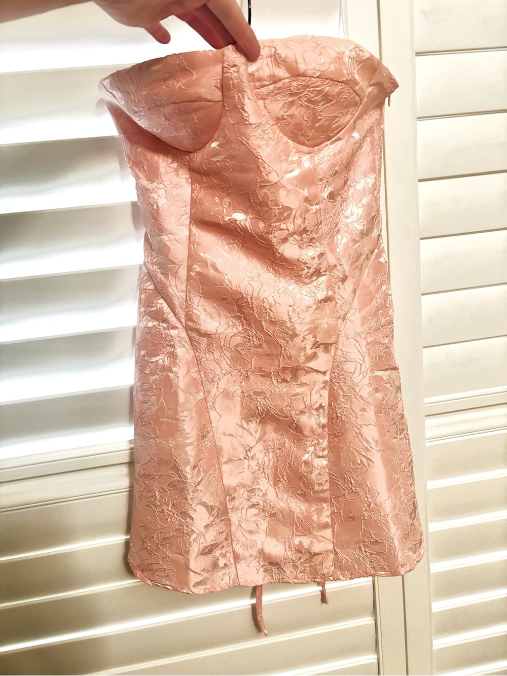 Peppermayo Blush Pink Strapless Mini Dress